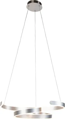 Produktbild von Trio Leuchten - Design Hängelampe I Pendellampe I Pendelleuchte Stahl I Silber I nickel matt inkl. LED 3-stufig dimmbar - Frank Dimmer I Dimmbar I Wohnzimmer I Schlafzimmer - Stahl Länglich - I (nicht