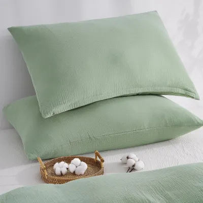 Immagine prodotto di Solidchoice - Set di 2 federe in cotone, 40 x 80 cm, color verde salvia