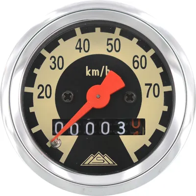 Produktbild von Simson Tachometer - ø 48 mm - Zifferblatt schwarz / hellelfenbein - KR51, SR4-2, SR4-3, SR4-4 (70 km / h Ausführung)