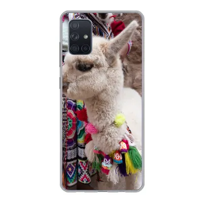 Produktbild von MuchoWow® Handyhülle Schutzhülle Hülle für Samsung Galaxy A71 Alpaka - Halskette - Farben Silikon Softcase Handy Hülle - Kartenbesitzer