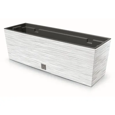 Obrázek produktu pro Květináč Dláto vzor Balkón 58x18x19,5 cm bílá s vložkou