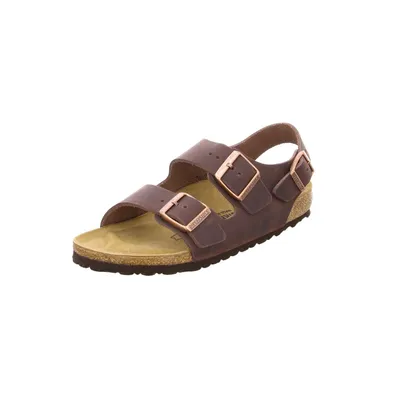 Produktbild von Birkenstock Classic Milano Leder, Uni-Erwachsene Knöchelriemchen Sandalen, Br