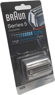Productafbeelding van Braun elektrische scheerapparaat vervangingsscheerkop 52S, compatibel met Series 5 scheerapparaten, zilverkleur, krachtig scheren