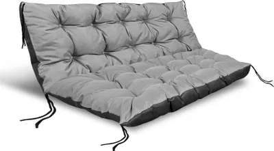 Obrázok produktu pre Sada záhradných vankúšov 120/80 cm + 120/40 cm na lavičku z paliet vodotesná sivá