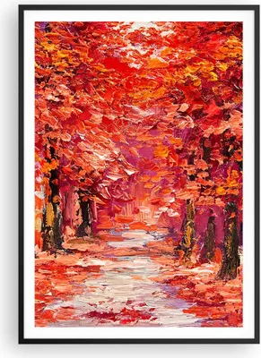 Produktbild von Gerahmtes Poster - Schwarzer Rahmen - Herbst Park Allee - 70x100 cm - Wand Bild - Wanddeko - Wandbilder - Kunstposter - Wandposter - Bilderrahmen - Bilder - Kunstdruck - Wandbild - P2BPA70x100-4292