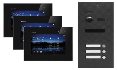 Produktbild von Videotürsprechanlage BALTER EVO 2-Draht BUS für 3-Familienhaus Schwarz-Karbon-Graphit