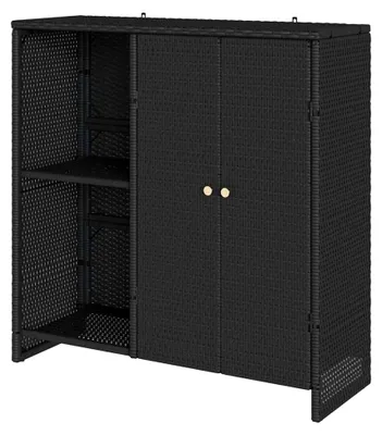 Produktbild von Aufbewahrungsschrank Schwarz 100x36x102 cm Rattan