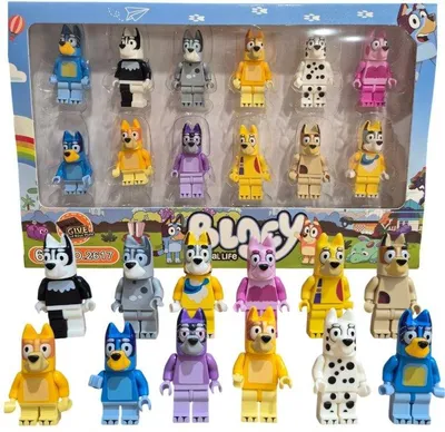 Obrázek produktu pro Velká sada figurek BLUEY a BING  k legu 12Ks + příslušenství.
