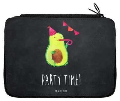 Produktbild von Mr. & Mrs. Panda Etui Avocado Party Zeit - Kreidetafel - Geschenk, Federtasche, Federmäppchen, Genießen, Geburtstag, Stiftemappe, Schulabschluss, Mäppchen, Bleistiftetui