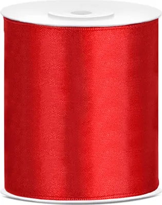 Immagine prodotto di Nastro regalo in raso rosso 25m 100mm di larghezza