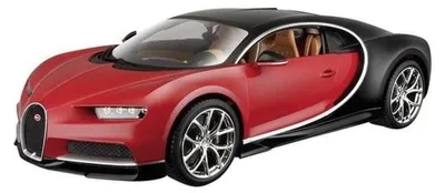 Zdjęcie produktu dla Model Bugatti Chiron czarno-czerwony Skala 1:18 BBurago