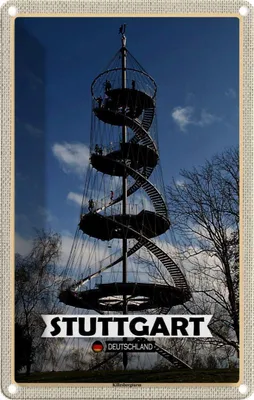 Image de vianmo Plaque en tôle 18x12 cm Stuttgart Killesbergturm