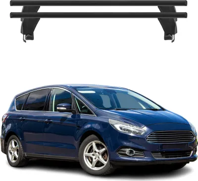 Image de Menabo Barres de toit Transversales pour Ford S-Max II 2015-2019 Alu Noir 2x ABE