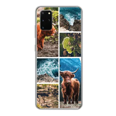 Produktbild von MuchoWow® Handyhülle Schutzhülle Hülle für Samsung Galaxy S20 Plus Schottische Highlander - Natur - Collage Silikon Softcase Handy Hülle - Hartschale