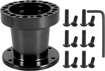 Zdjęcie produktu dla 3-calowy uniwersalny aluminiowy adapter piasty kierownicy samochodowej (czarny)
