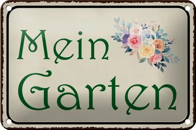 Produktbild von Blechschild Spruch 18x12cm mein Garten