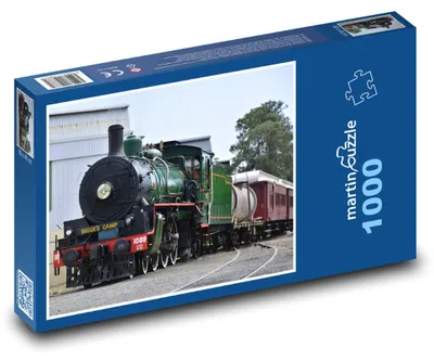 Obrázok produktu pre Puzzle 1000 Historická parná lokomotíva na železnici - martinpuzzle