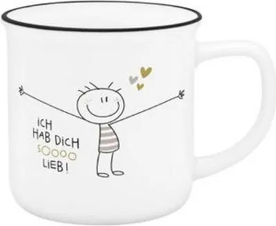 Productafbeelding van Emaillelook beker met de tekst "Ik hou van je"