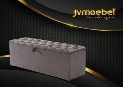 Immagine prodotto di Panca imbottita Chesterfield, design moderno, pouf, seduta a due posti, tessuto
