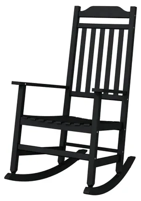 Produktbild von Garten Schaukelstuhl Schwarz 65x84x114 cm HDPE