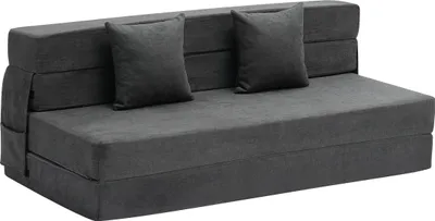 Produktbild von VEVOR 3 in 1 Klappsofa faltbares Schlafsofa mit 2 Kissen & waschbarem Bezug, umwandelbarer Schlafsessel aus 25D Memory Foam, Couch für Wohnzimmer Schlafzimmer, Dunkelgrau (Queen / 2060x1545x150mm)