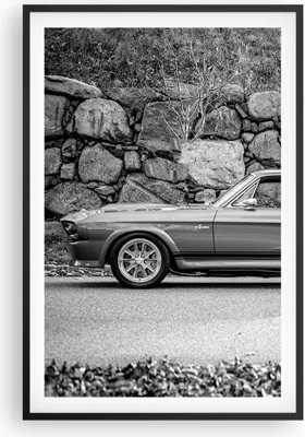Produktbild von Gerahmtes Poster - Schwarzer Rahmen - Auto Ford Mustang - 61x91,5 cm - Wand Bild - Wanddeko - Wandbilder - Kunstposter - Wandposter - Bilderrahmen - Bilder - Kunstdruck - P2BPA61x91-5011