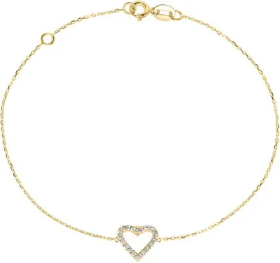 Produktbild von 375er Gold Herzarmband für Damen von Unique mit Zirkonia