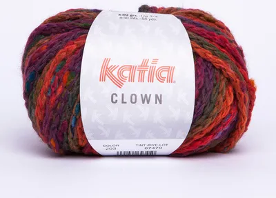 Produktbild von CLOWN von Katia - ROJO/BURDEOS (203) - 50 g / ca. 50 m Wolle