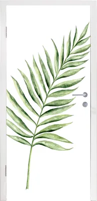 Obrázek produktu pro MuchoWow® Plakát na dveře - Rostlina - akvarel - 215x90 cm - Samolepicí fólie na dveře