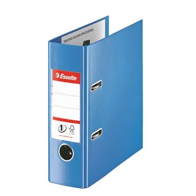 Image de Classeur à levier A5 Esselte No.1 Power Vivida, tout plastique, dos 7,5 cm, bleu