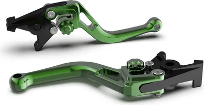 Produktbild von Bremshebel LSL BOW R32 mit ABE kurz für Kawasaki ER-6 N F KLE Versys 650 ccm Bj. 2009 - 2017, Farbe Hebel:grün, Farbe Versteller:grün