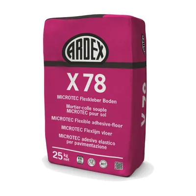A bag of ARDEX X78 MICROTEC Flexkleber Boden.