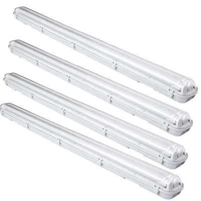 Produktbild von Ikodm Doppelte LED Feuchtraumleuchte 4er Set IP65 - T8/G13 Wannenleuchte 120 cm - 2 x 18W / 36W pro Stück - 6500K Kaltweiß - 3600 lm