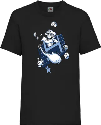 Produktbild von Kinder T-Shirt Japan Animation Manga Anime Comics Game Mario Fun Fire ball Var-006 Game Mario Fun Fireball, 12-13 Jahr - 152 / Schwarz