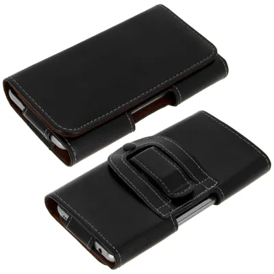 Immagine prodotto di Custodia universale per smartphone da cintura taglia XL con passante per cintura + clip - Nero