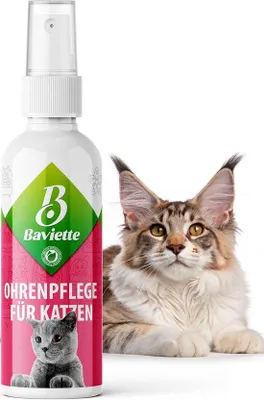 Produktbild von Ohrenreiniger für Katzen, 100 ml - milde Sprühflüssigkeit - geruchsneutral und alkoholfrei - schonende Pflege für empfindliche Ohren - Luxento