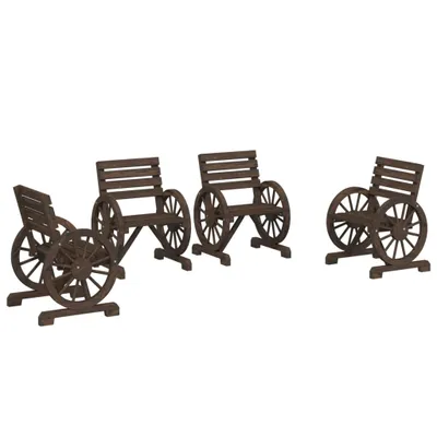 Produktbild von Gartenstühle 4 Stk. Massivholz Tanne