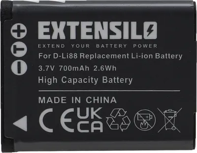 Produktbild von EXTENSILO Akku Ersatz für Pentax D-Li88 für Kamera (700 mAh, 3,7 V, Li-Ion)