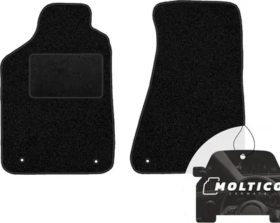 Immagine prodotto di moto-MOLTICO Tappetini anteriori auto Velours Tappetini auto neri Set 2 pezzi adatto per Audi 80 Cabrio 1988-1994