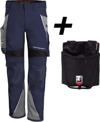 Produktbild von Qualitex Bundhose - BUNDLE IRON Arbeitshose + Workertasche aus Lyocell, Cordura & Stretch - in Farbe: marine/grau - Herren: 66 - Damen: 60