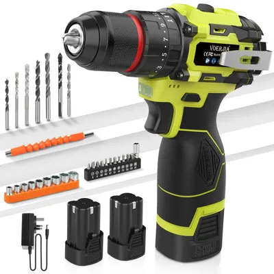 Image de Visseuse-perceuse sans fil de 16,8 V, compacte, avec deux batteries de 2000 mAh
