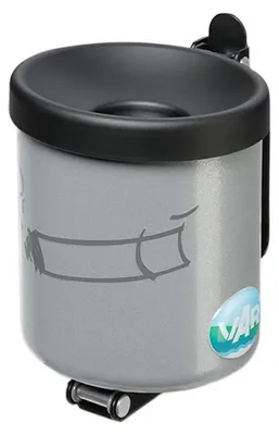 Produktbild von Robuster Ascher zur Wandmontage | 0,6 Liter, HxBxT 10x9x9cm | Stahl | Silber