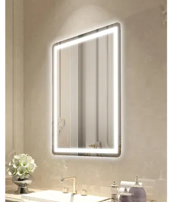 Produktbild von LED-Badezimmerspiegel 60 x 80 cm mit Front- und Hintergrundbeleuchtung, beschlagfrei, dimmbar, 3 Farbtemperaturen