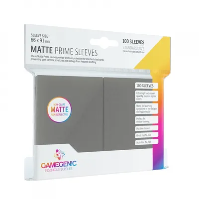 Produktbild von Gamegenic - Matte Prime Sleeves Dark Gray (100 Sleeves)