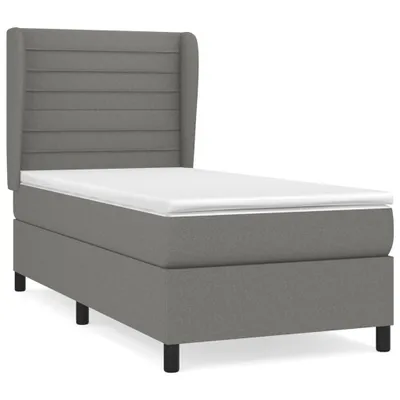 Produktbild von Boxspringbett mit Matratze Dunkelgrau 80x200 cm Stoff
