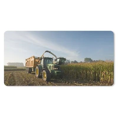 Produktbild von MuchoWow® Schreibtischunterlage Traktor - Anhänger - Mais - Grün - Landleben 80x40 cm - XXL Mauspad - Gaming Mauspad