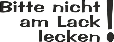 Produktbild von Hermann Schütz Aufkleber Bitte nicht am Lack lecken! 70x190mm