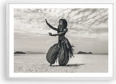 Produktbild von Gerahmtes Poster - Weißer Rahmen - Tänzer Folk Oriental - 70x50 cm - Wand Bild - Wanddeko - Wandbilder - Kunstposter - Wandposter - Bilderrahmen - Bilder - Kunstdruck - P2WAA70x50-4445