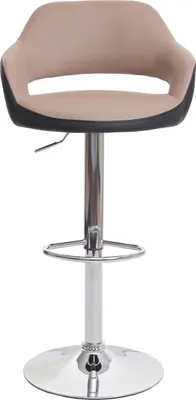 Image de lot de 2 tabourets de bar HWC-F16, chaise de bar tabouret de comptoir tabouret pivotant, avec dossier similicuir ~ taupe-noir