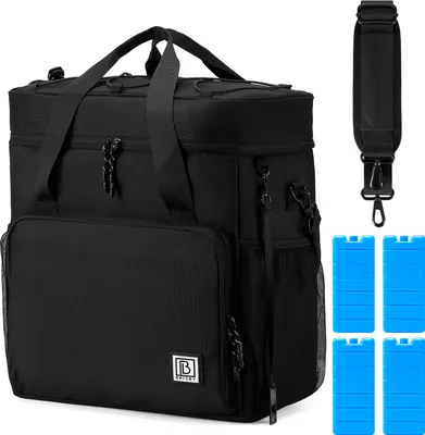 Produktbild von Brisby 4 Schicht isolierte Kühltasche - Lunch Bag 30 Liter - Schwarz